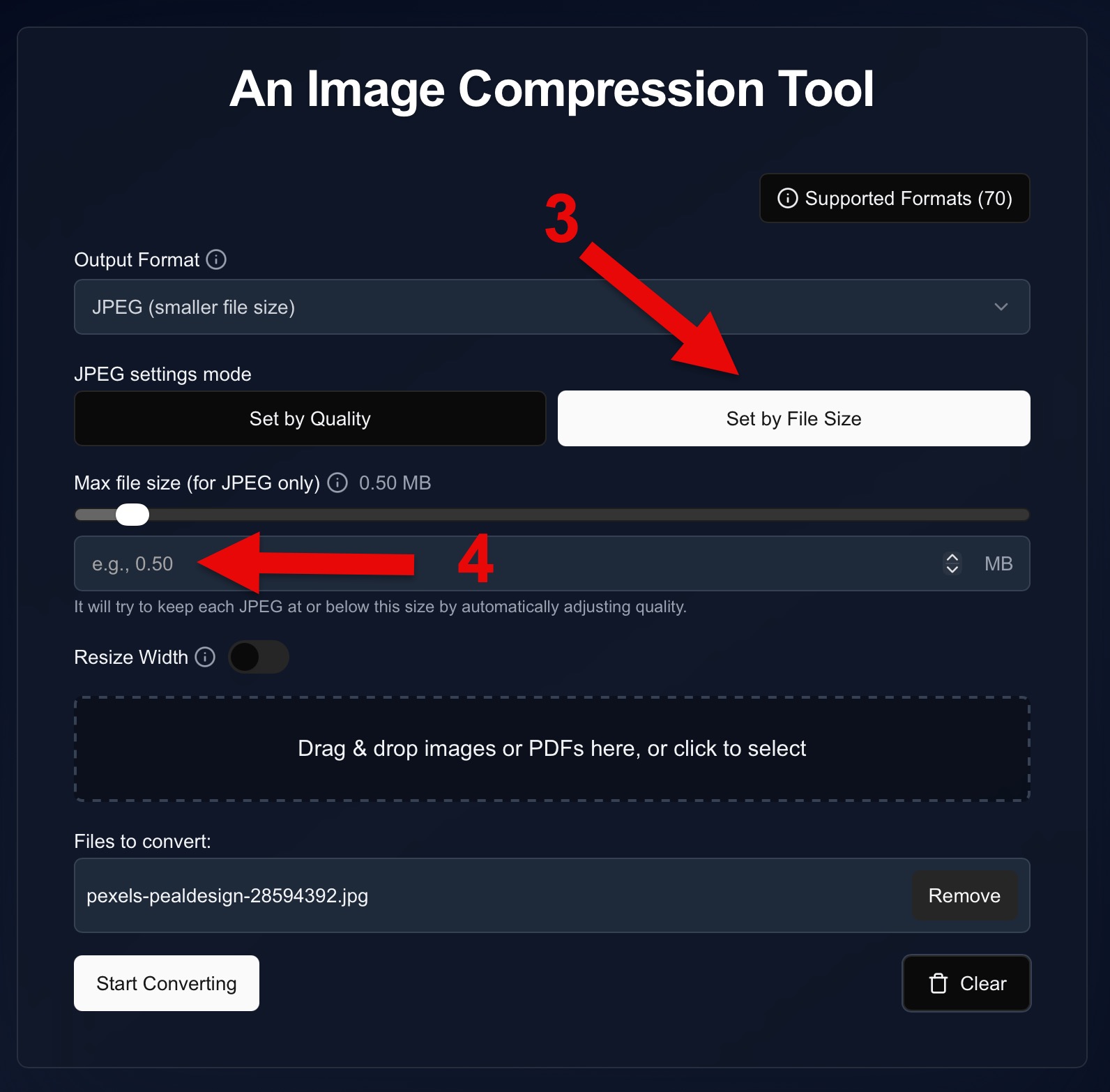 Configure maximum file size